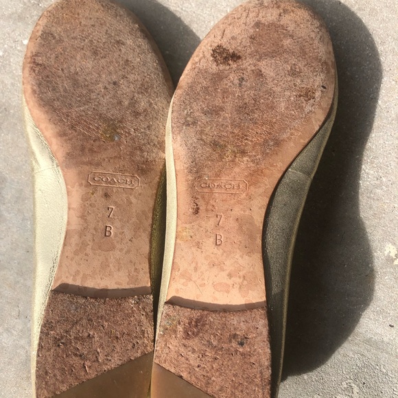 Coach Gold Leather Ballet Flats Size 7 - Picture 10 of 10